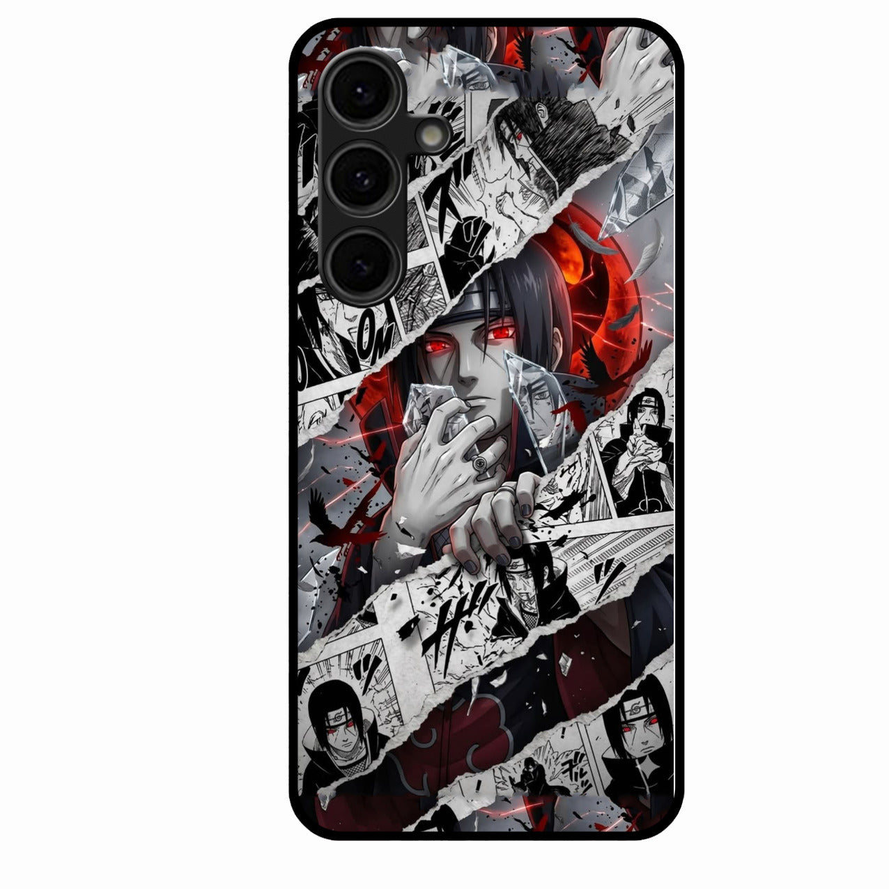 Itachi Uchiha Manga Collage Glass Phone Case for Samsung Galaxy S24 Fe 5G