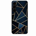 Midnight Gold Geometric Premium Glass Phone Case for Samsung Galaxy S24 Plus 5G