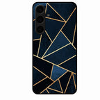 Midnight Gold Geometric Premium Glass Phone Case for Samsung Galaxy S24 Plus 5G