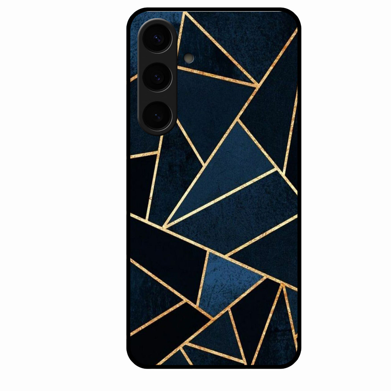 Midnight Gold Geometric Premium Glass Phone Case for Samsung Galaxy S24 Plus 5G