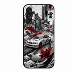Japanese Wave Drift Racing Premium Glass Phone Case for Samsung Galaxy M34 5G