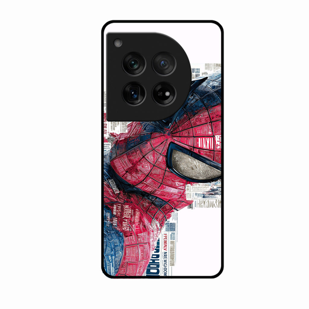Red Blue Web Hero Glass Phone Cover for Oneplus 12 5G