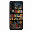 Colorful Bookshelf Art Glass Case Cover for Vivo Y400 Pro 5G