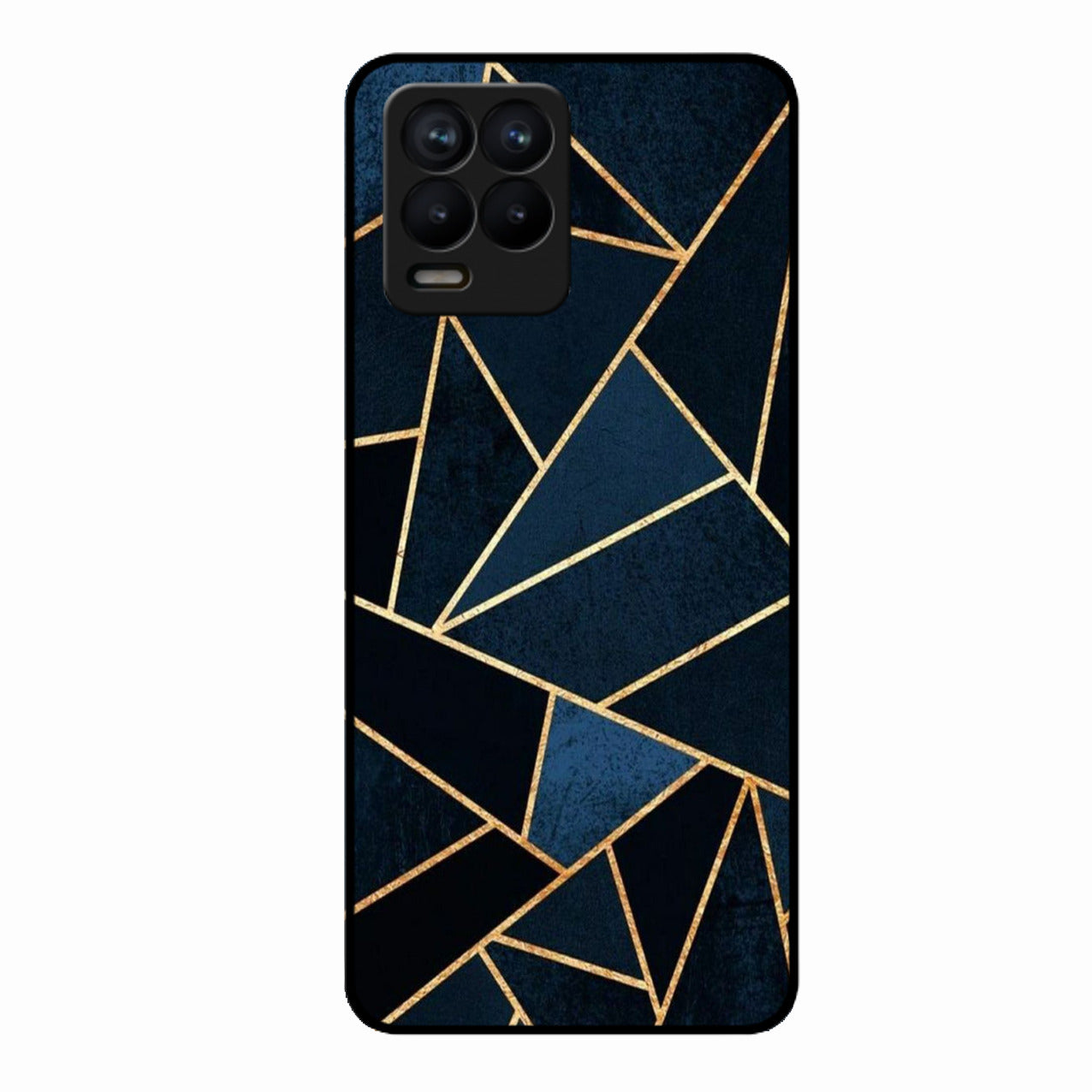 Midnight Gold Geometric Premium Glass Phone Case for Realme 8 Pro