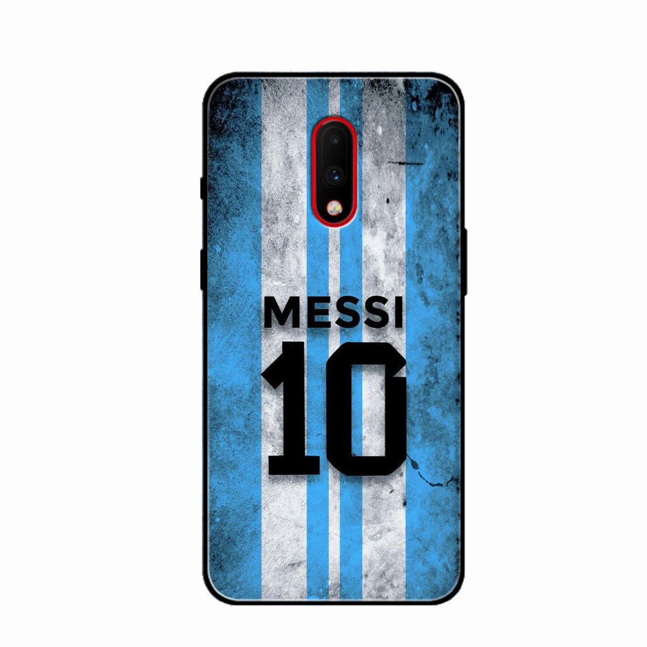 Blue Stripes Number 10 Football Glass Phone Case for Oneplus 7