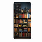 Colorful Bookshelf Art Glass Case Cover for Samsung Galaxy A53 5G