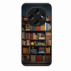 Colorful Bookshelf Art Glass Case Cover for Oppo F31 Pro 5G