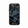 Midnight Gold Geometric Premium Glass Phone Case for iPhone 13 Pro