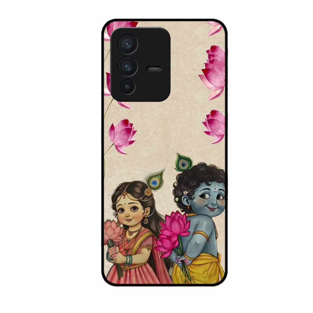 Krishna Eternal Lotus Glass Case for Vivo V23 5G