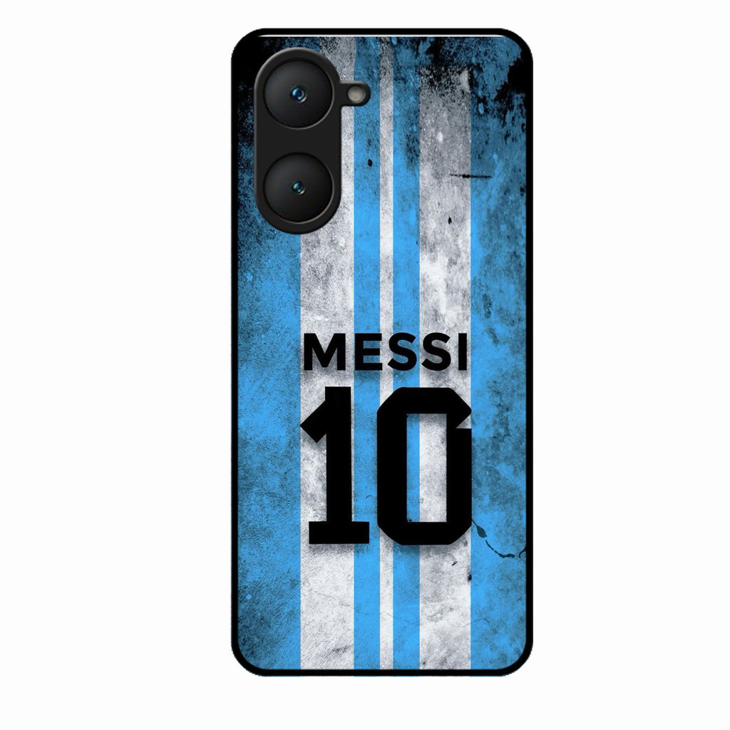 Blue Stripes Number 10 Football Glass Phone Case for Oppo K14x 5G