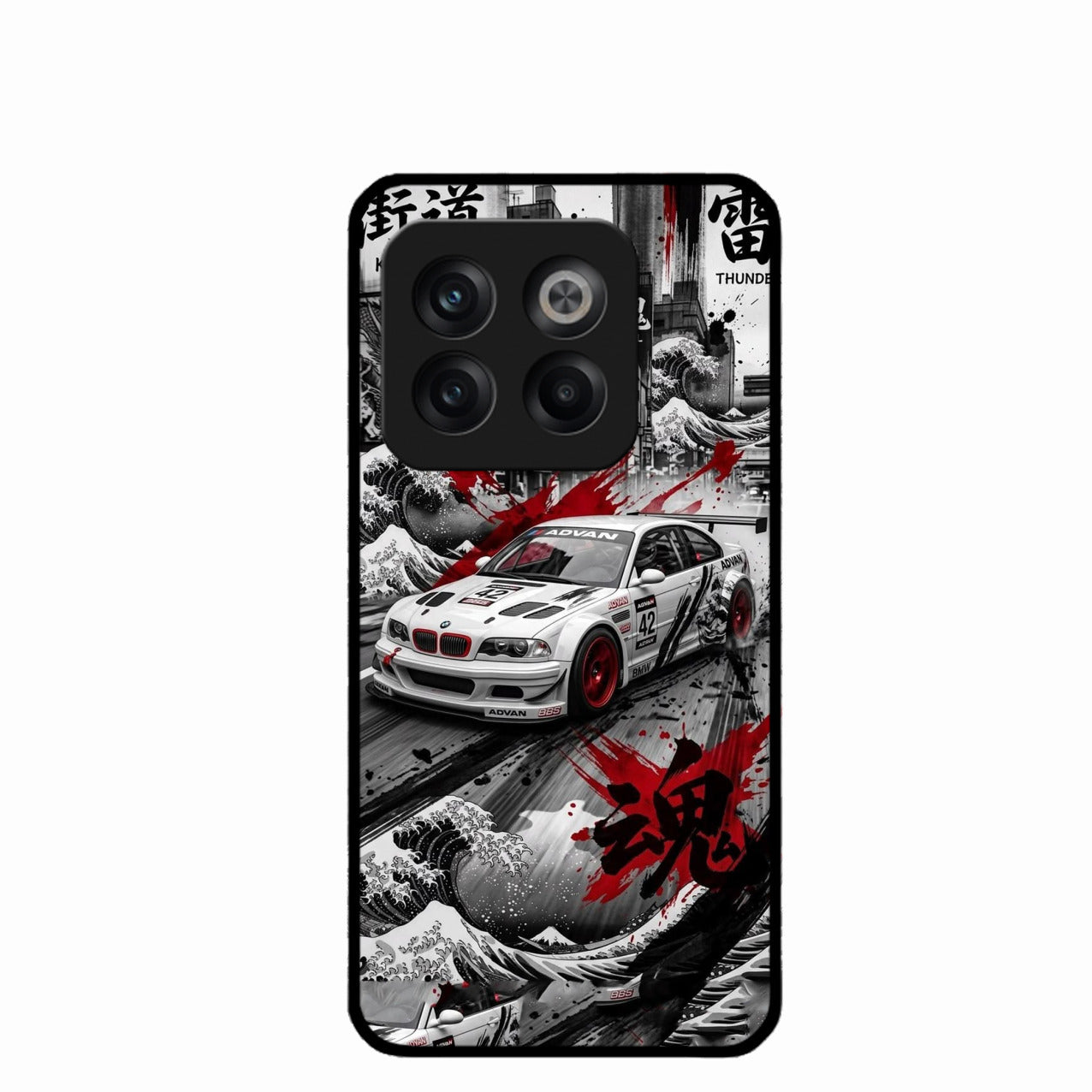 Japanese Wave Drift Racing Premium Glass Phone Case for Oneplus 10T 5G