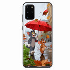 Rainy Day Cartoon Glass Phone Case for Samsung Galaxy S20 Plus