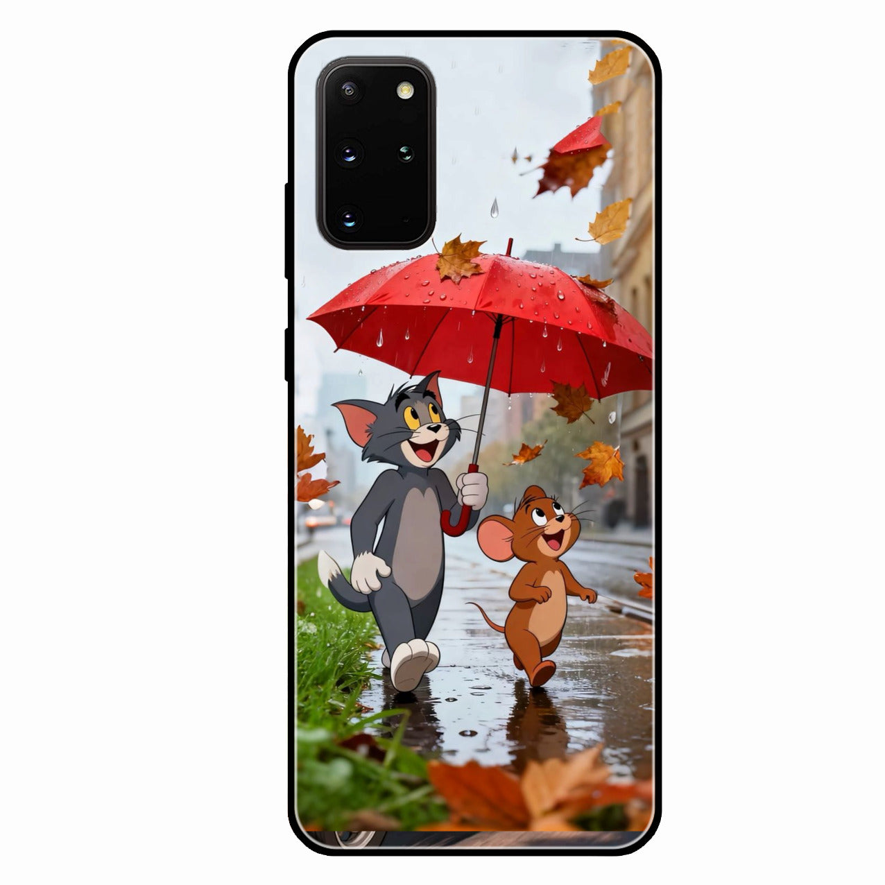 Rainy Day Cartoon Glass Phone Case for Samsung Galaxy S20 Plus