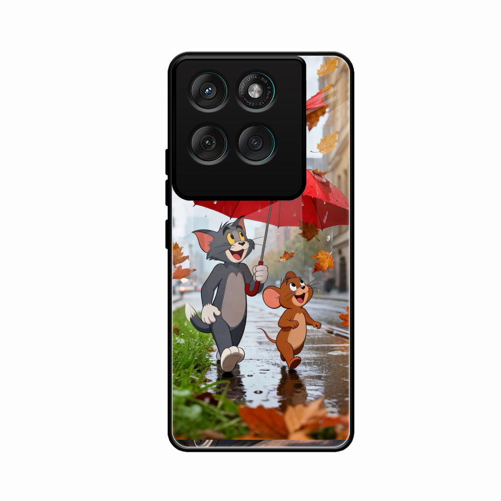 Rainy Day Cartoon Glass Phone Case for Motorola Edge 70 5G