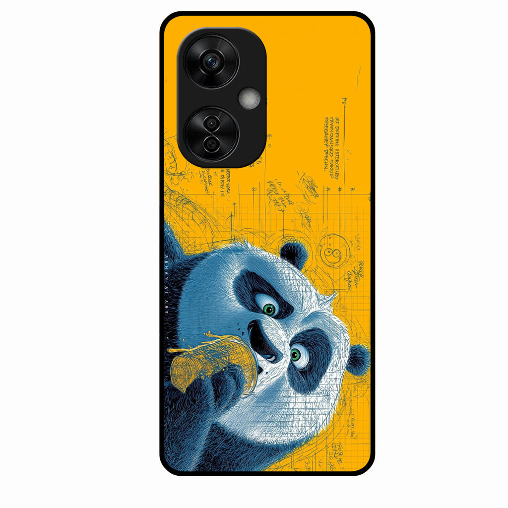Cute Panda Sketch Premium Glass Phone Case for Oneplus Nord Ce 3 Lite 5G
