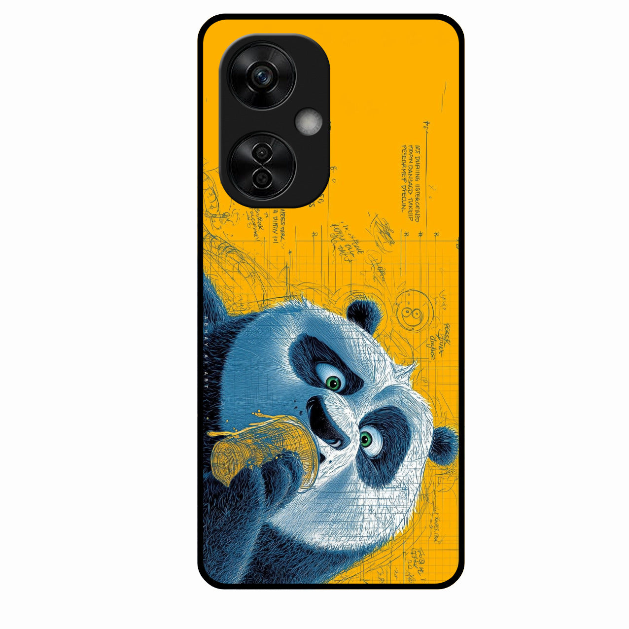 Cute Panda Sketch Premium Glass Phone Case for Oneplus Nord Ce 3 Lite 5G