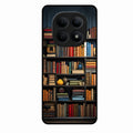 Colorful Bookshelf Art Glass Case Cover for Redmi Note 15 5G