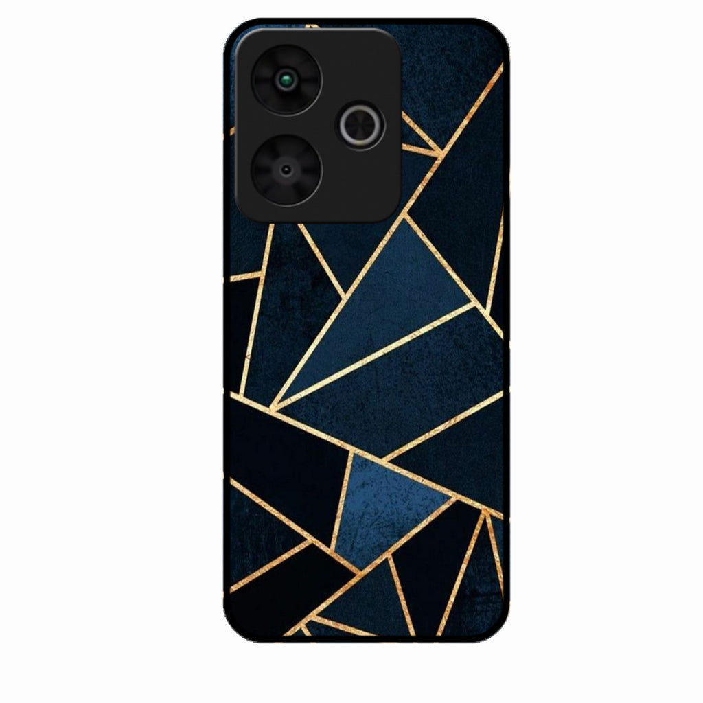 Midnight Gold Geometric Premium Glass Phone Case for Redmi 13 5G