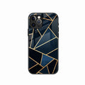 Midnight Gold Geometric Premium Glass Phone Case for iPhone 15 Pro Max