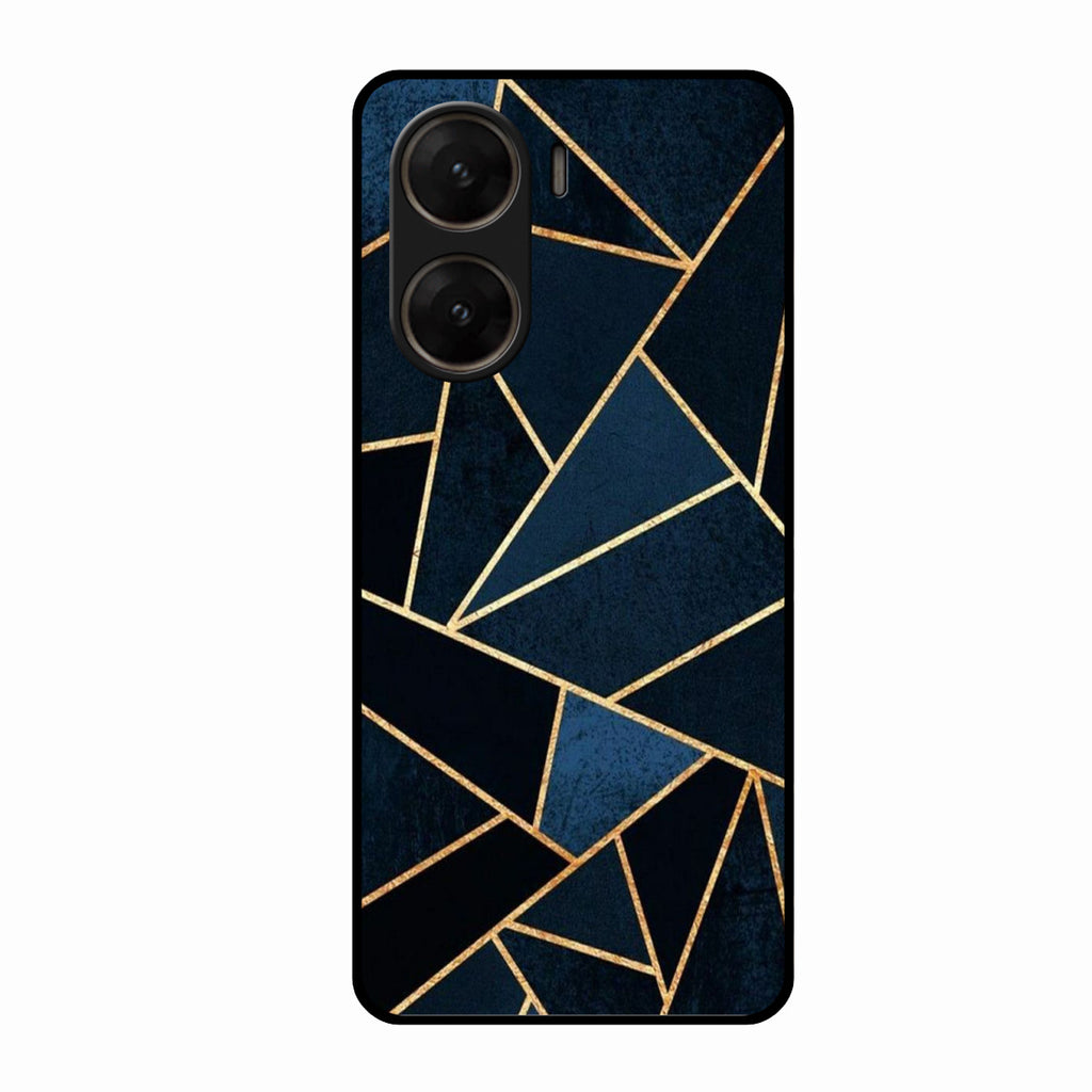 Midnight Gold Geometric Premium Glass Phone Case for Vivo V29E 5G