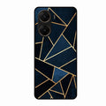 Midnight Gold Geometric Premium Glass Phone Case for Vivo V29E 5G