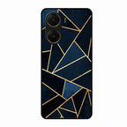 Midnight Gold Geometric Premium Glass Phone Case for Vivo V29E 5G