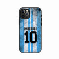 Blue Stripes Number 10 Football Glass Phone Case for iPhone 11 Pro