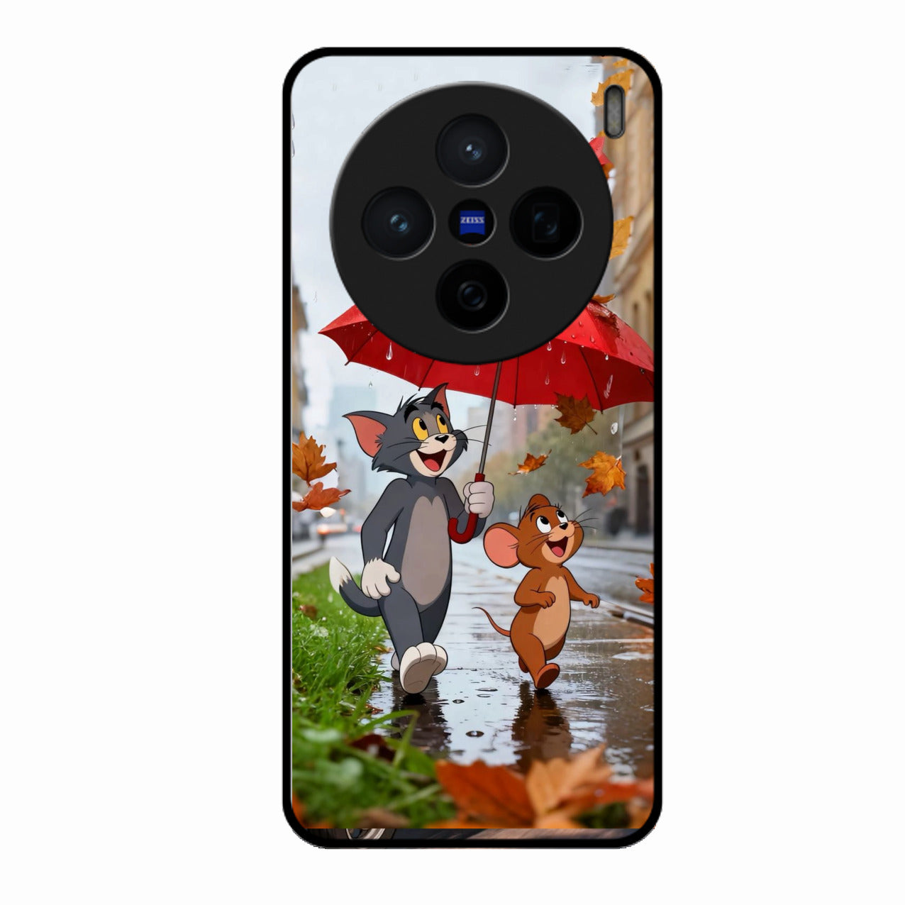 Rainy Day Cartoon Glass Phone Case for Vivo X200 5G