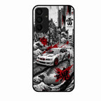 Japanese Wave Drift Racing Premium Glass Phone Case for Samsung Galaxy M15 5G