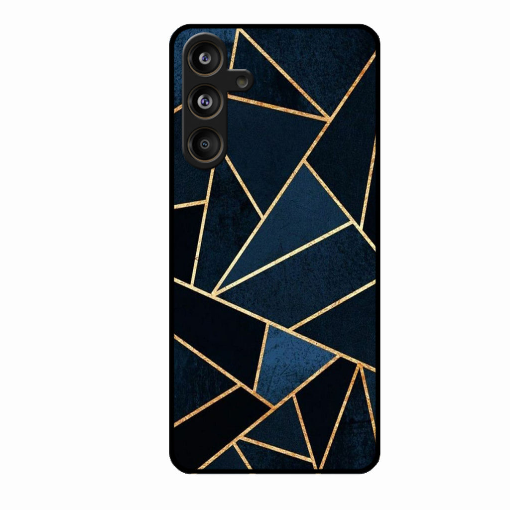 Midnight Gold Geometric Premium Glass Phone Case for Samsung Galaxy F55 5G