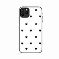 Heart Pattern White Glass Case Cover for iPhone 11 Pro Max