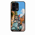 Cartoon Scooter Adventure Premium Glass Phone Case for Oppo Reno 13 5G