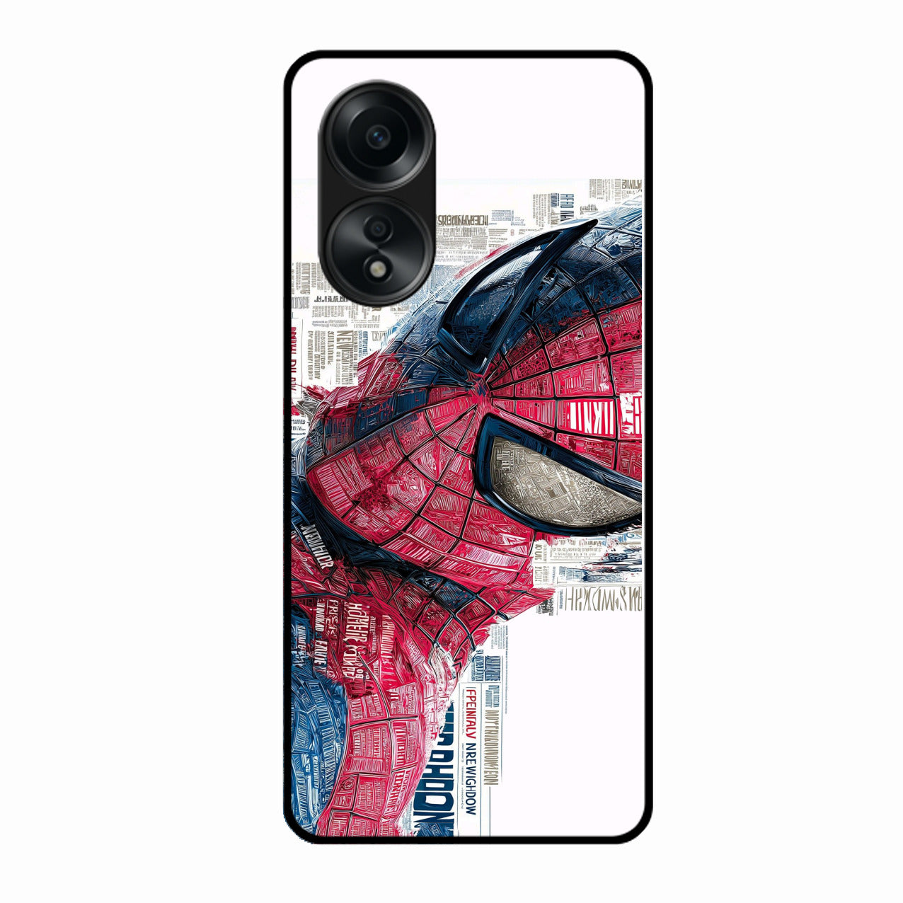 Red Blue Web Hero Glass Phone Cover for Oppo A58