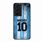 Blue Stripes Number 10 Football Glass Phone Case for Realme Narzo 80X 5G