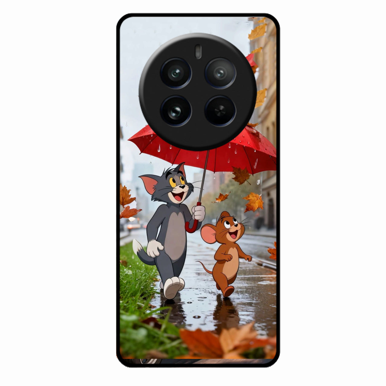 Rainy Day Cartoon Glass Phone Case for Realme 12 Pro Plus 5G