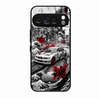 Japanese Wave Drift Racing Premium Glass Phone Case for Google Pixel 10 Pro