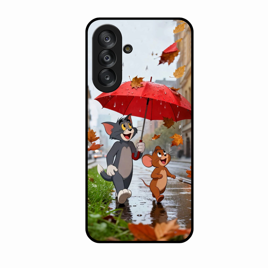Rainy Day Cartoon Glass Phone Case for Samsung Galaxy A26 5G