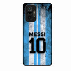 Blue Stripes Number 10 Football Glass Phone Case for Redmi Note 10 Pro Max