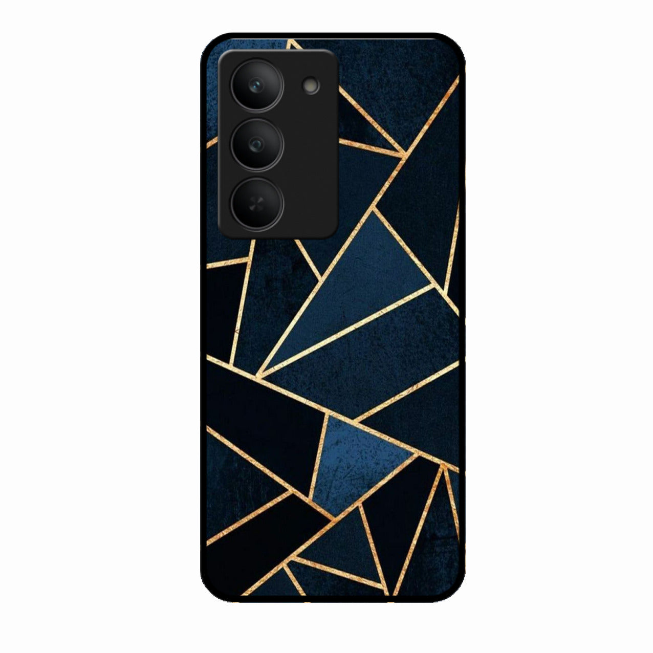 Midnight Gold Geometric Premium Glass Phone Case for Realme 14X 5G