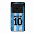 Blue Stripes Number 10 Football Glass Phone Case for Vivo X80 Pro 5G