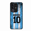 Blue Stripes Number 10 Football Glass Phone Case for Vivo T4X 5G