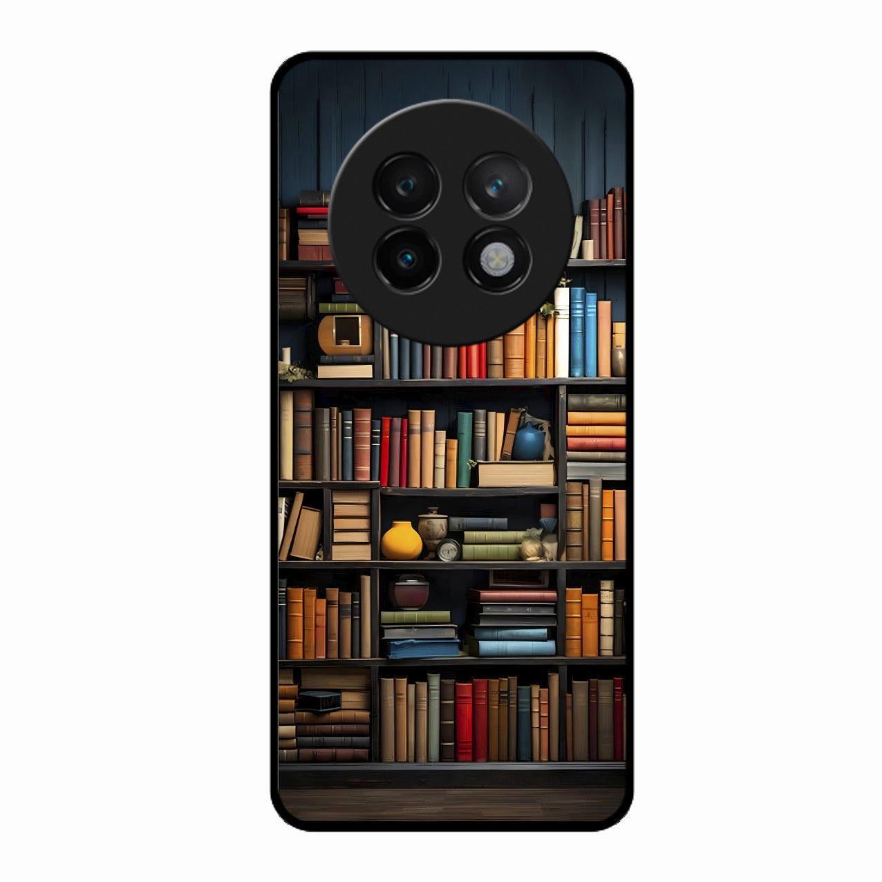 Colorful Bookshelf Art Glass Case Cover for Realme 13 Plus 5G