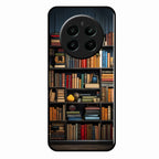 Colorful Bookshelf Art Glass Case Cover for Realme 12 Plus 5G