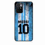 Blue Stripes Number 10 Football Glass Phone Case for Xiaomi Redmi 10 Prime