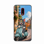 Cartoon Scooter Adventure Premium Glass Phone Case for Oneplus 7