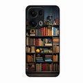 Colorful Bookshelf Art Glass Case Cover for Oppo Reno 13 Pro 5G