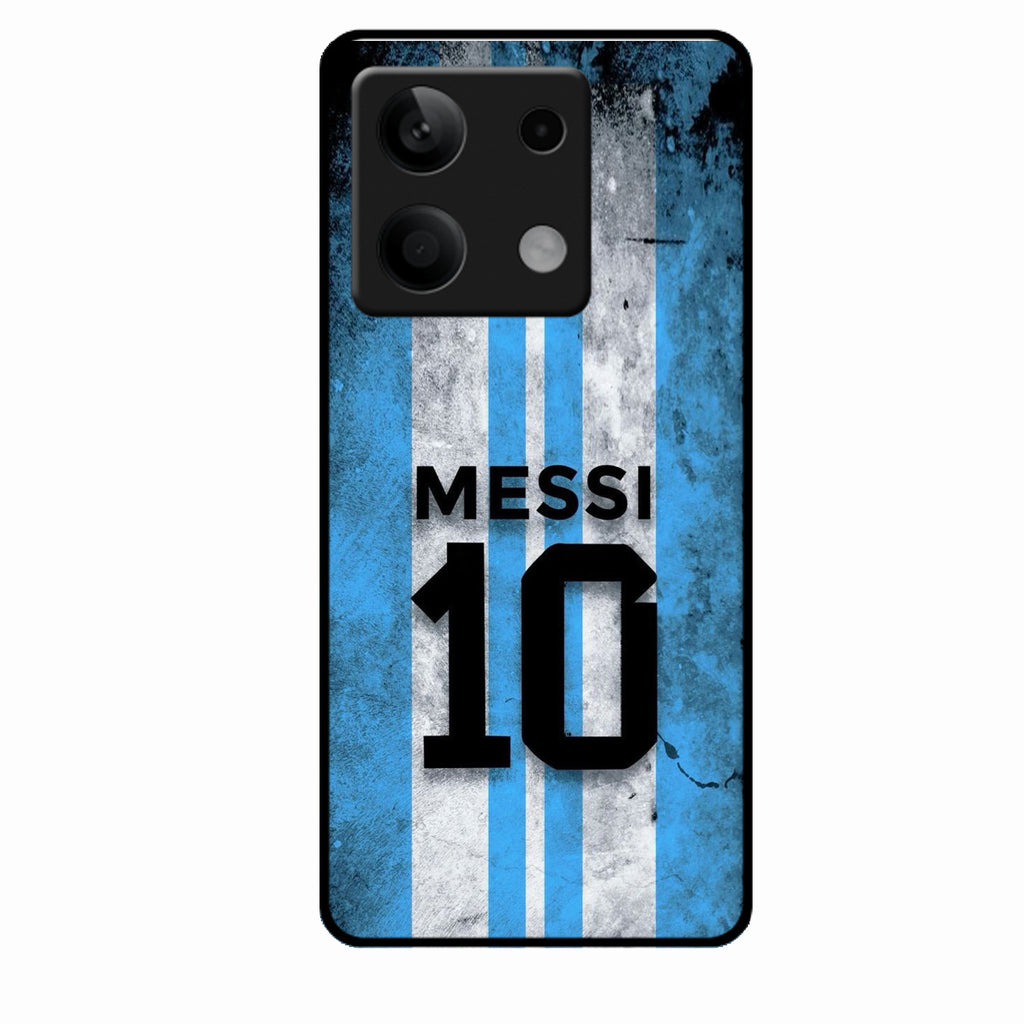 Blue Stripes Number 10 Football Glass Phone Case for Redmi Note 13 5G