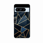 Midnight Gold Geometric Premium Glass Phone Case for Google Pixel 8 Pro 5G