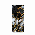 Black Gold Marble Glass Phone Case for Oneplus 9R 5G