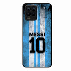 Blue Stripes Number 10 Football Glass Phone Case for Realme 8 Pro